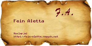 Fein Aletta névjegykártya